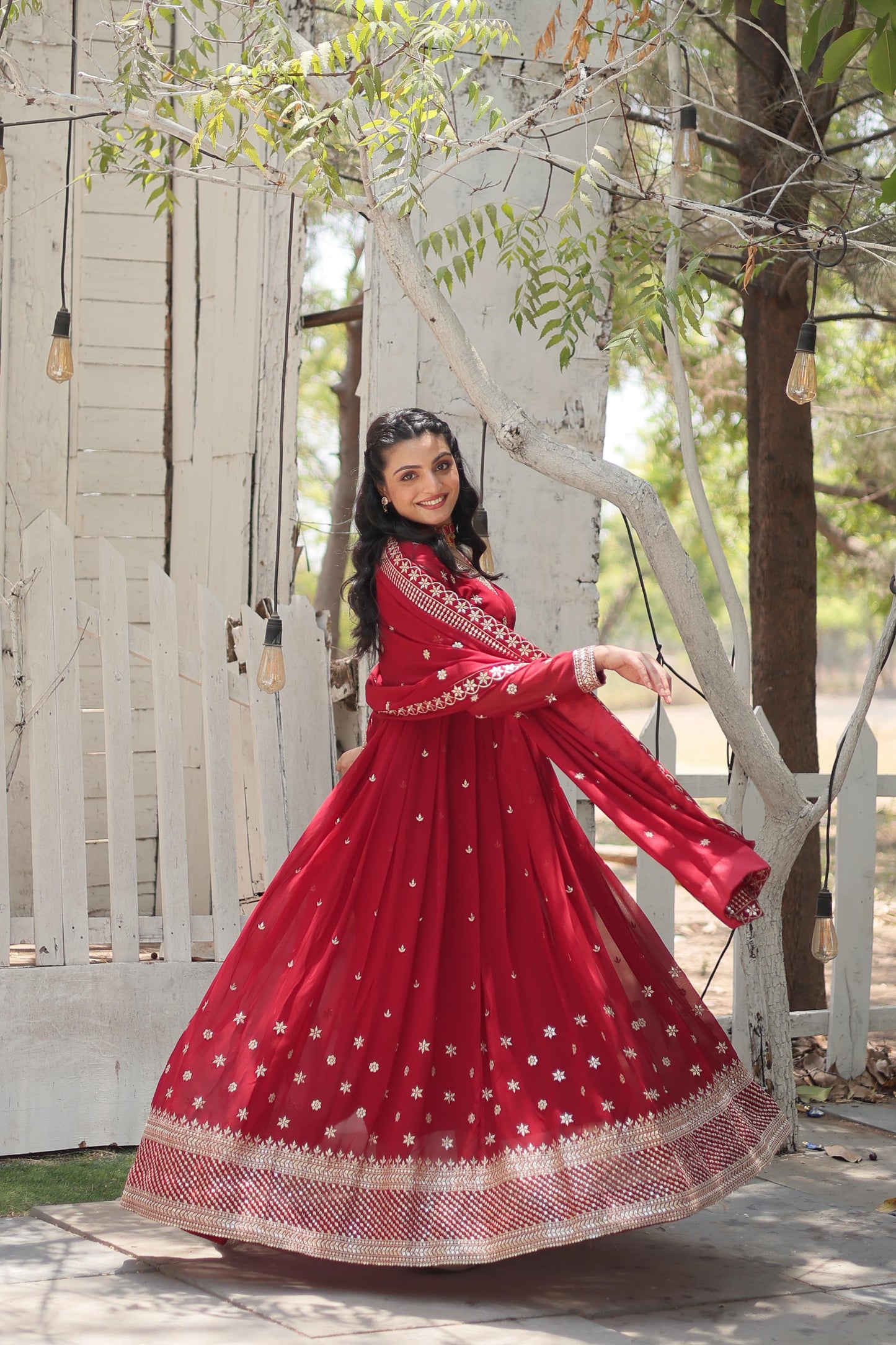Presenting Faux Blooming Gown With Dupatta Collections