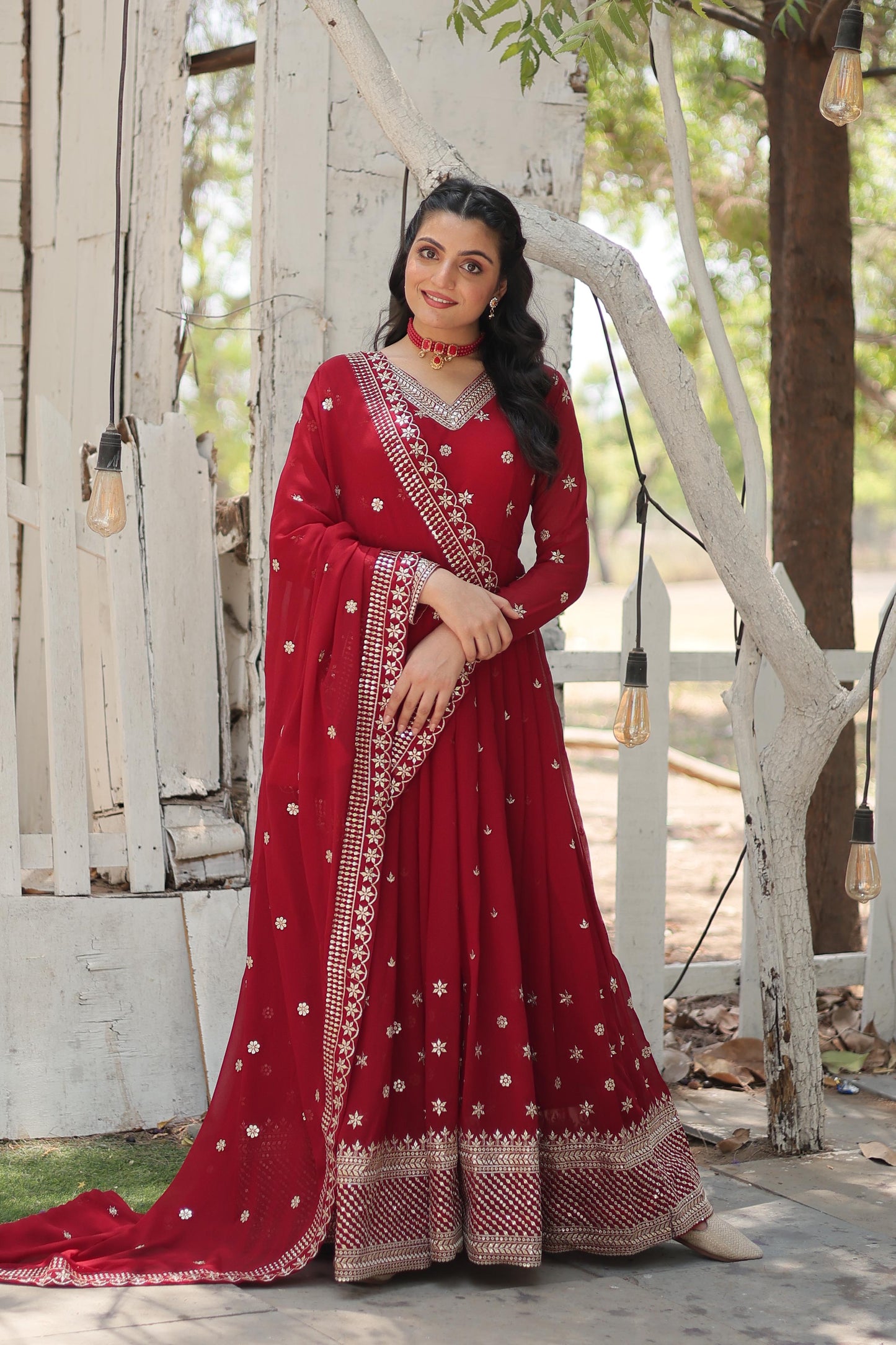 Presenting Faux Blooming Gown With Dupatta Collections