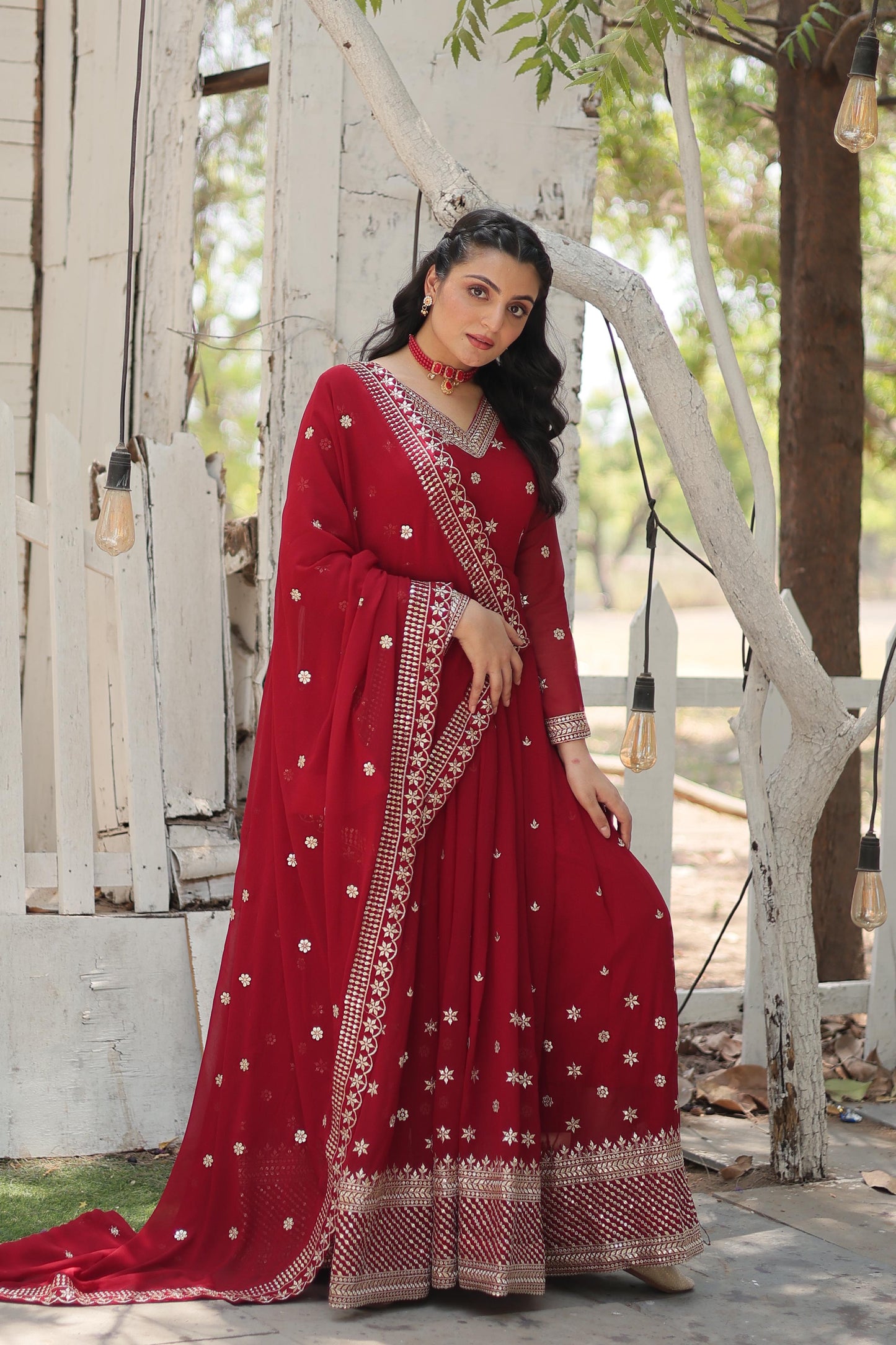 Presenting Faux Blooming Gown With Dupatta Collections