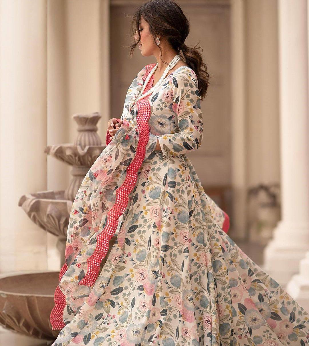 Precious Sinon Off White Color Gown Suit Set TD-6028