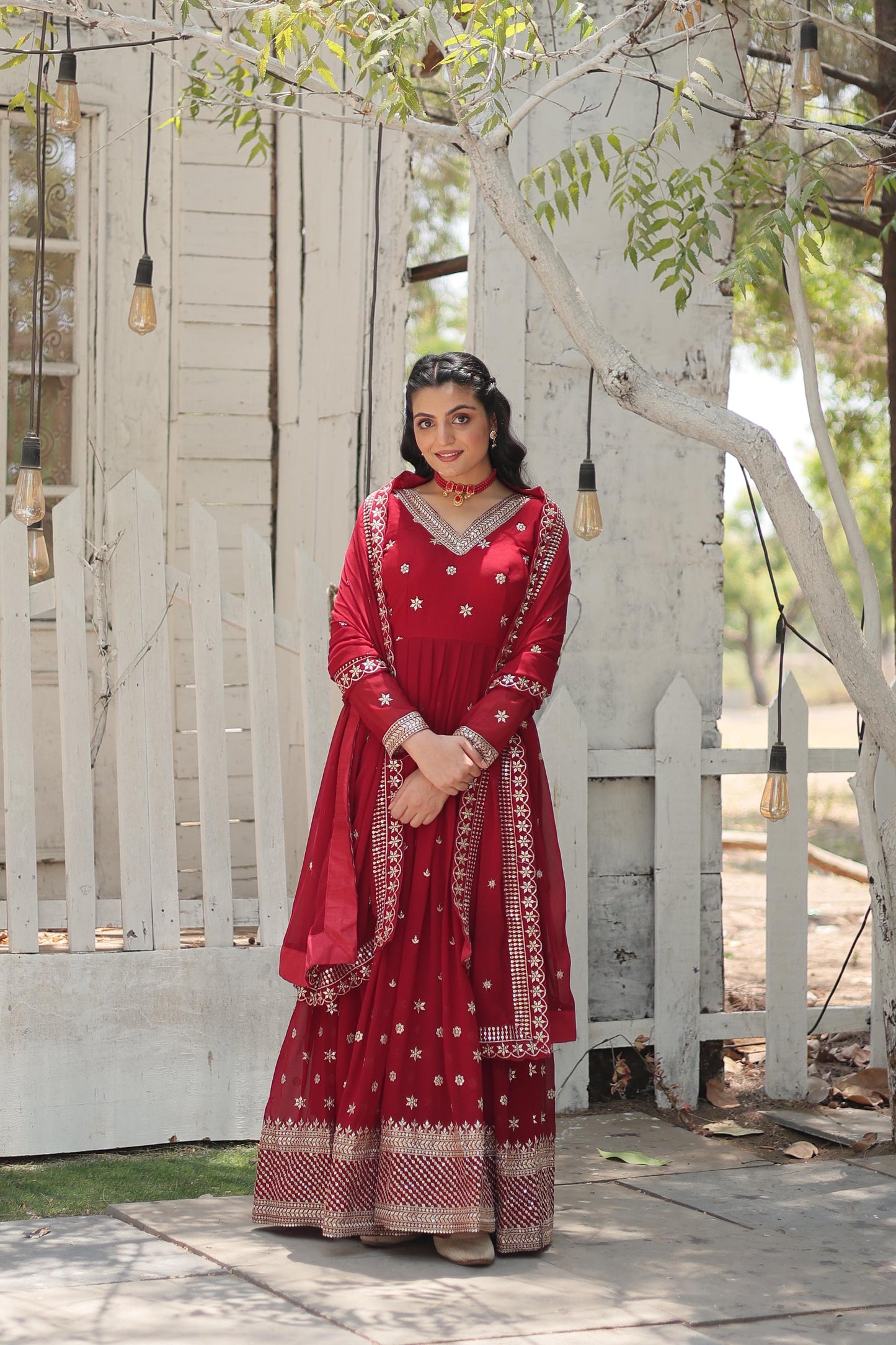Presenting Faux Blooming Gown With Dupatta Collections