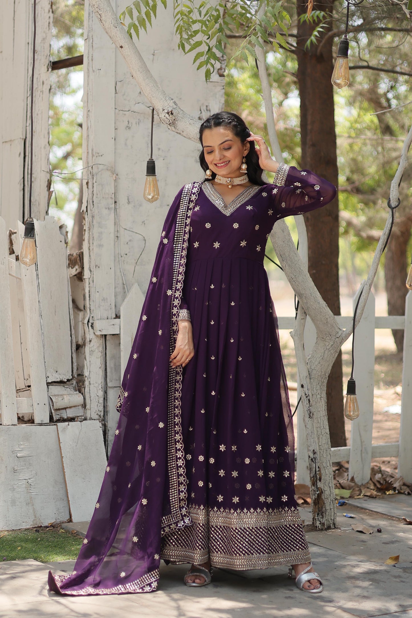 Presenting Faux Blooming Gown With Dupatta Collections