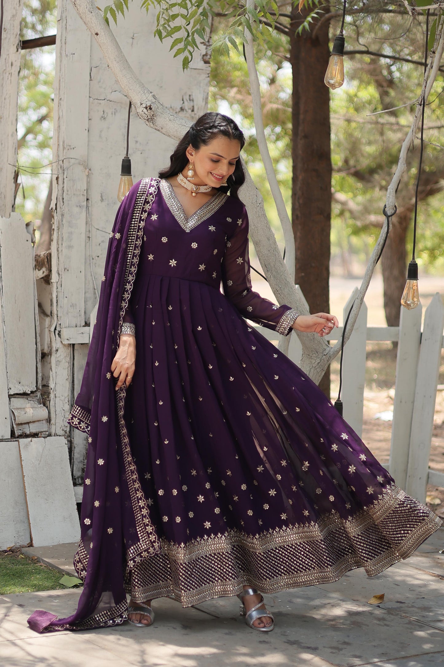 Presenting Faux Blooming Gown With Dupatta Collections