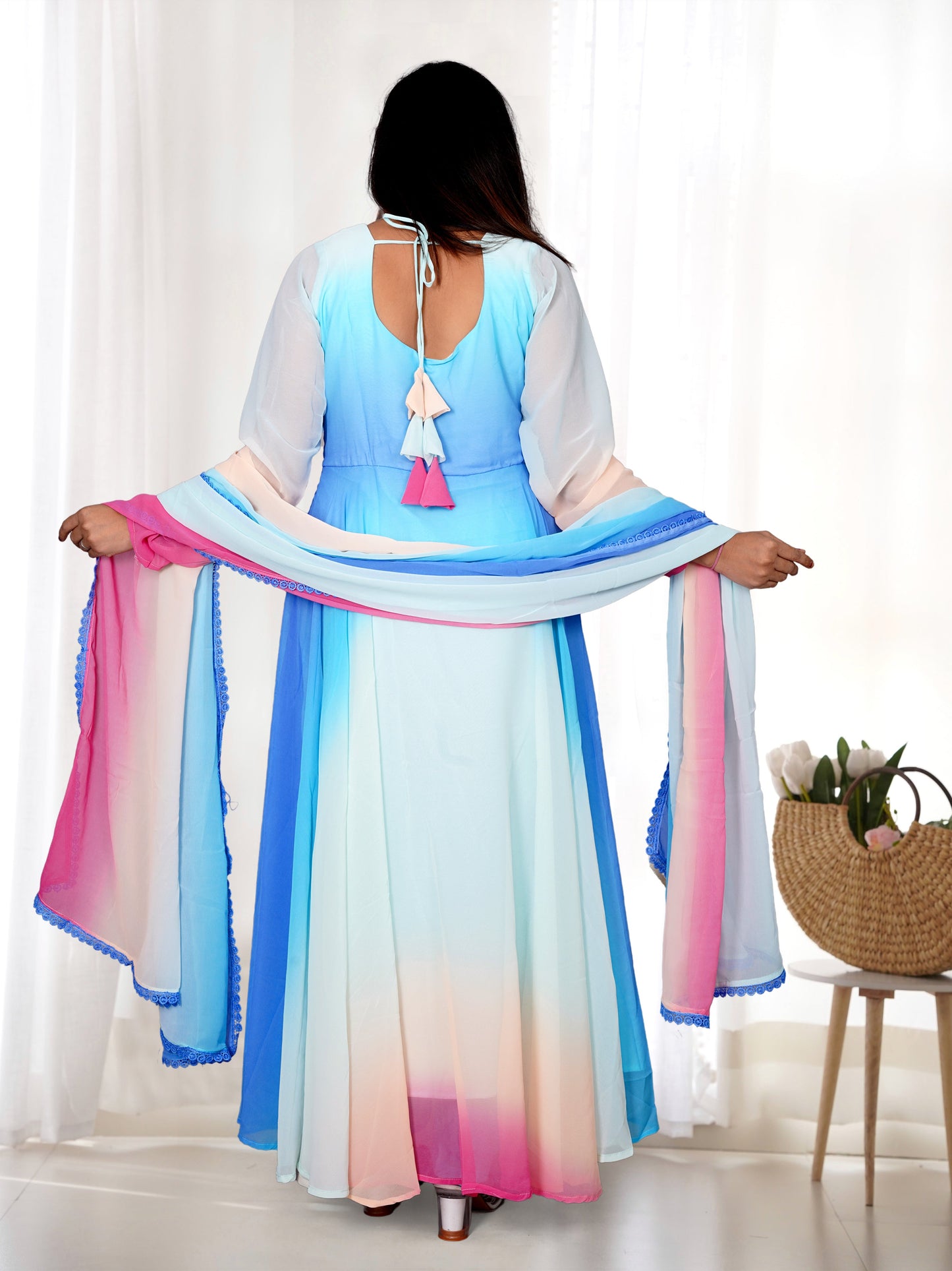 Festive Wear Georgette Multi Color Anarkali Gown