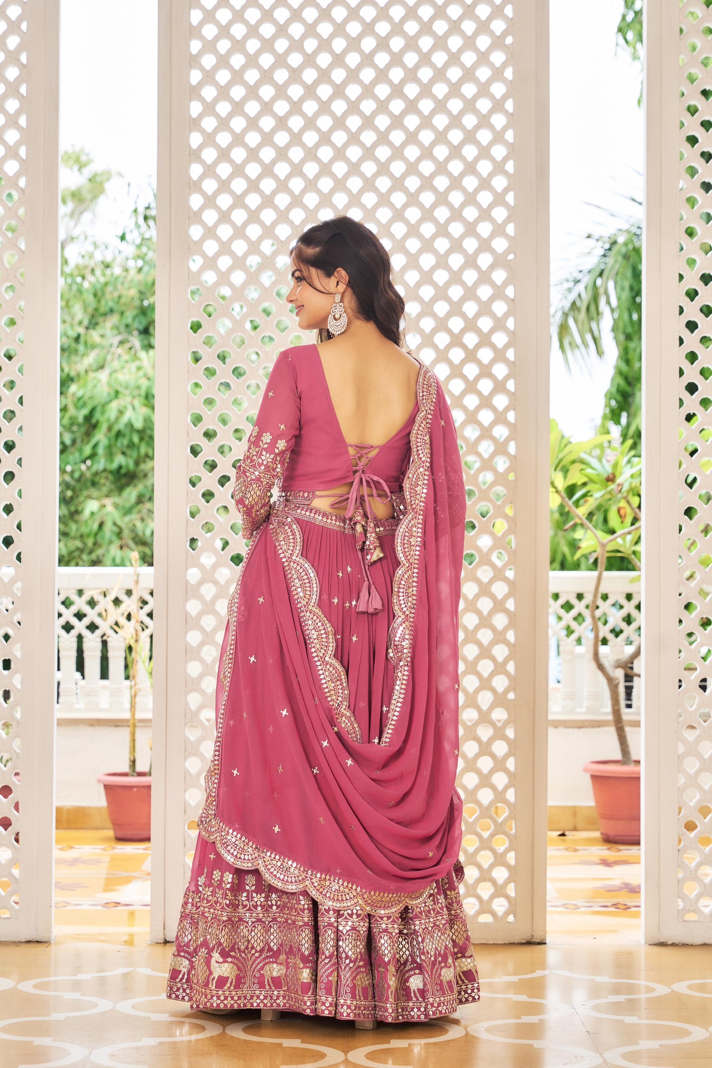 Beautiful Sequence Work Purple And Pink Color Lehenga Choli