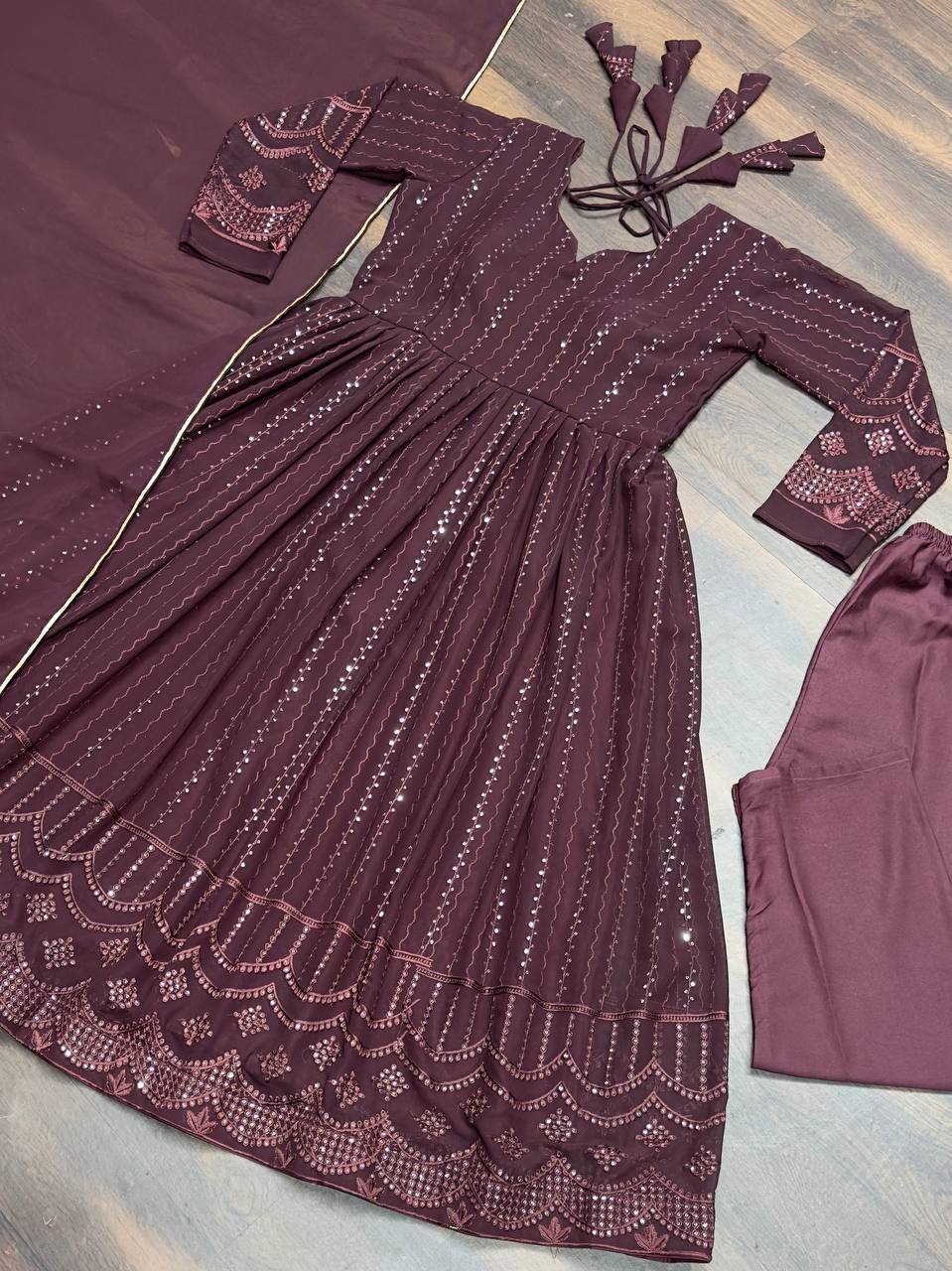 Innovative Georgette Fabric With Heavy Work Gown