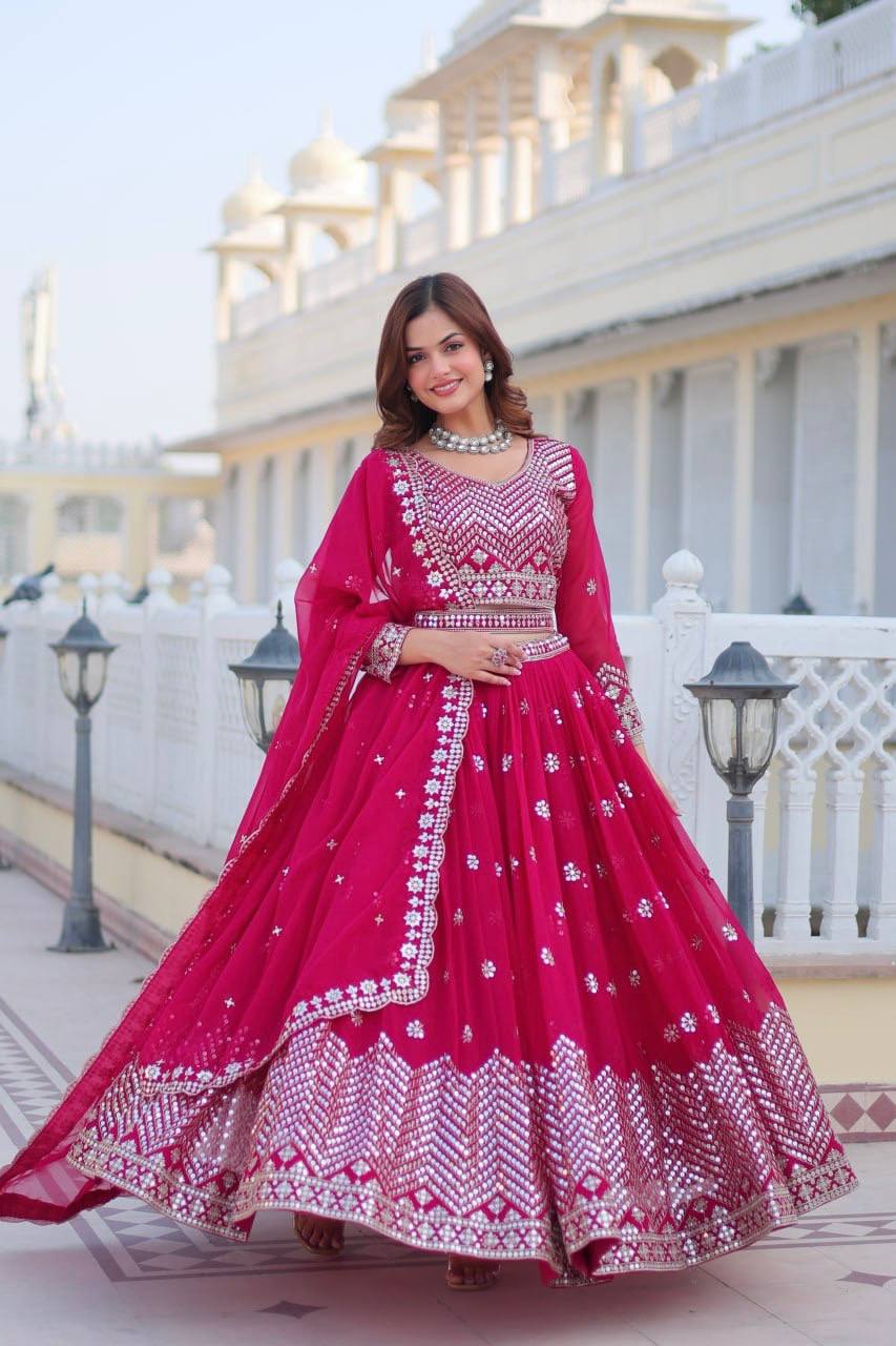Ravishing 7mm Sequence Purple & Pink Color Lehenga Choli