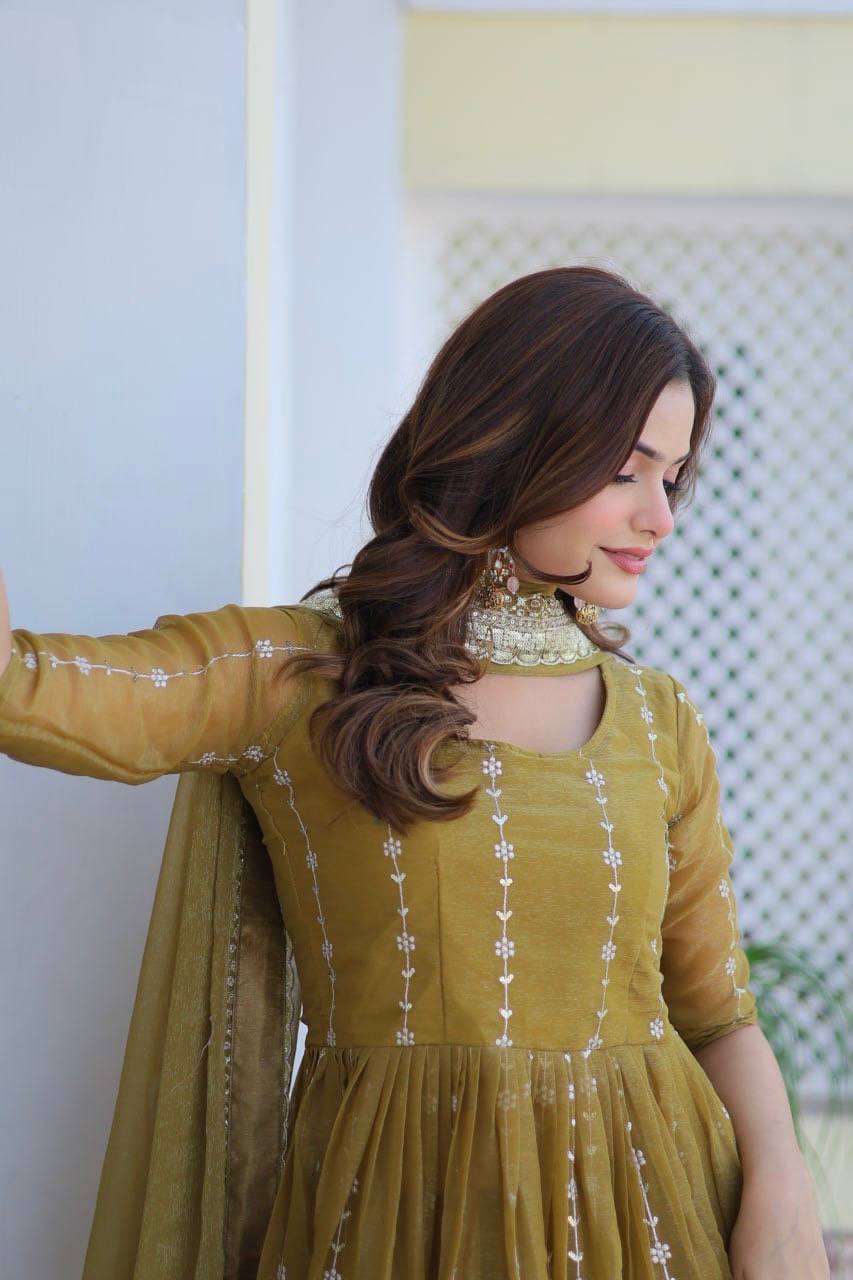 Mesmerizing Sequence Work Pink And Mustard Color Top With Sharara Suit