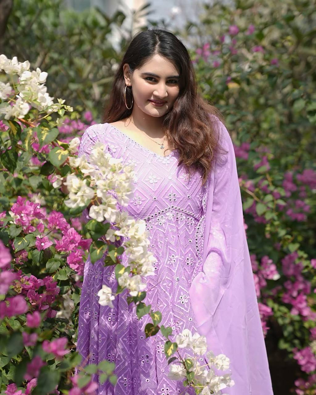 Fabulous Purple Color Embroidered Work Gown TD-6046