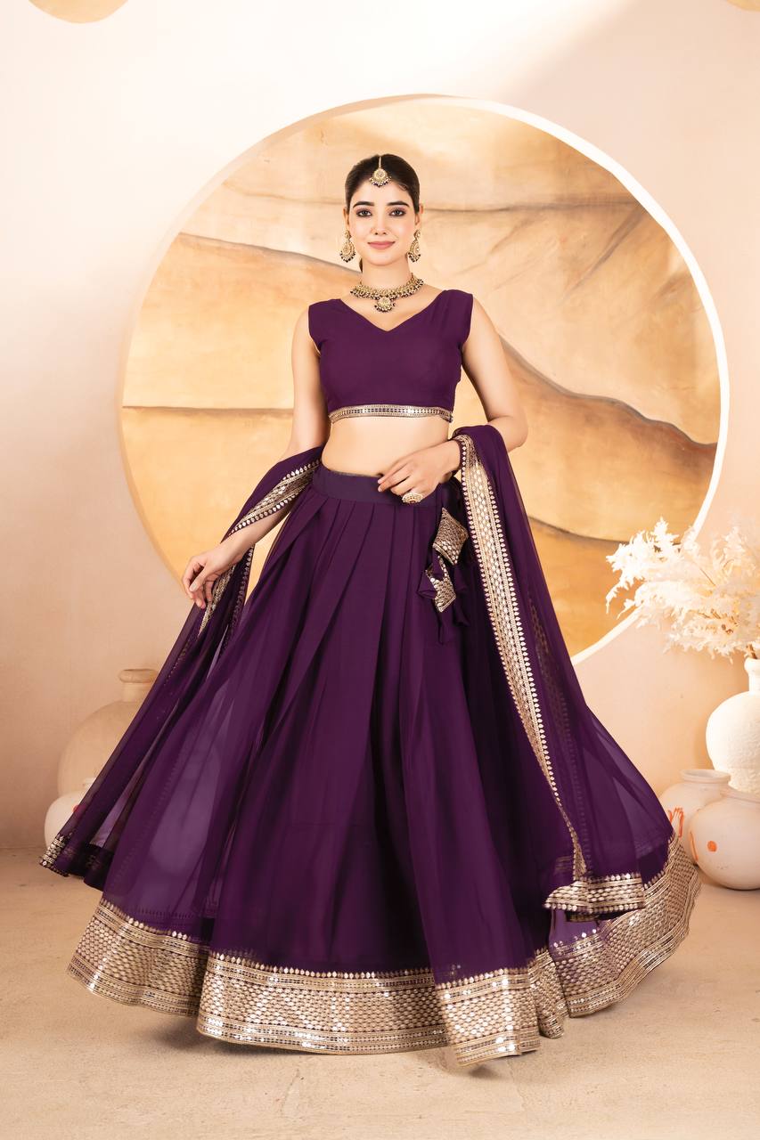 Demanding Embroidered Work Maroon, Wine & Pink Color Lehenga Choli TD-6055