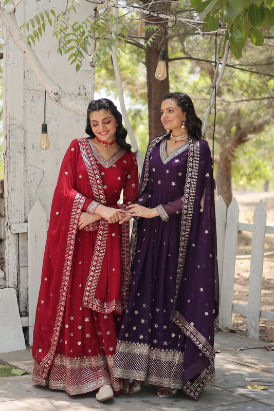 Presenting Faux Blooming Gown With Dupatta Collections