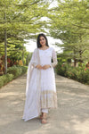 Classic White Color Georgette Sequins Embroidery Anarkali Suit Set