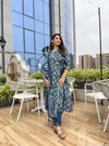 Alluring Modal Silk Blue Color Angarkha Kurti With Pent