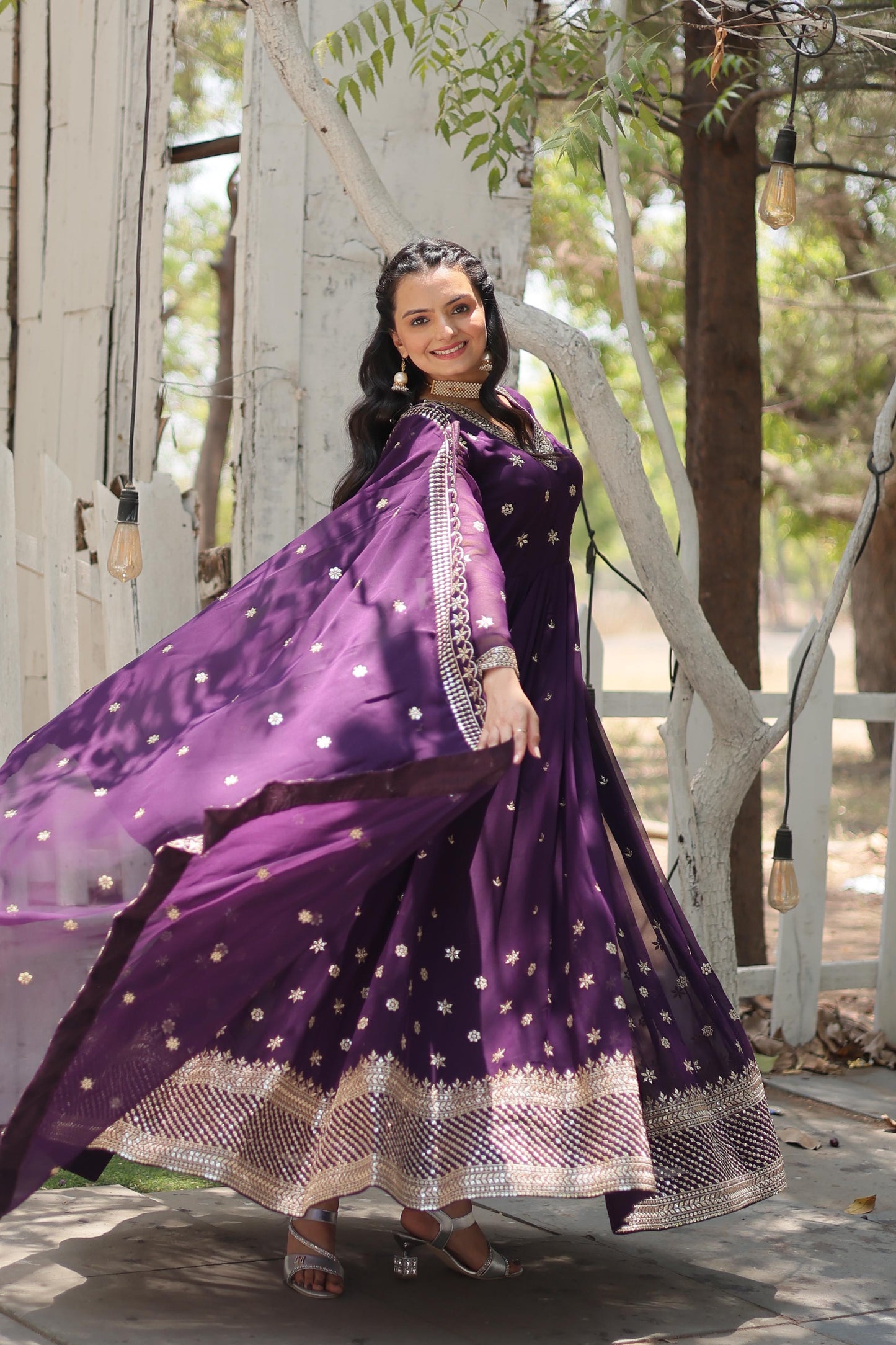 Presenting Faux Blooming Gown With Dupatta Collections
