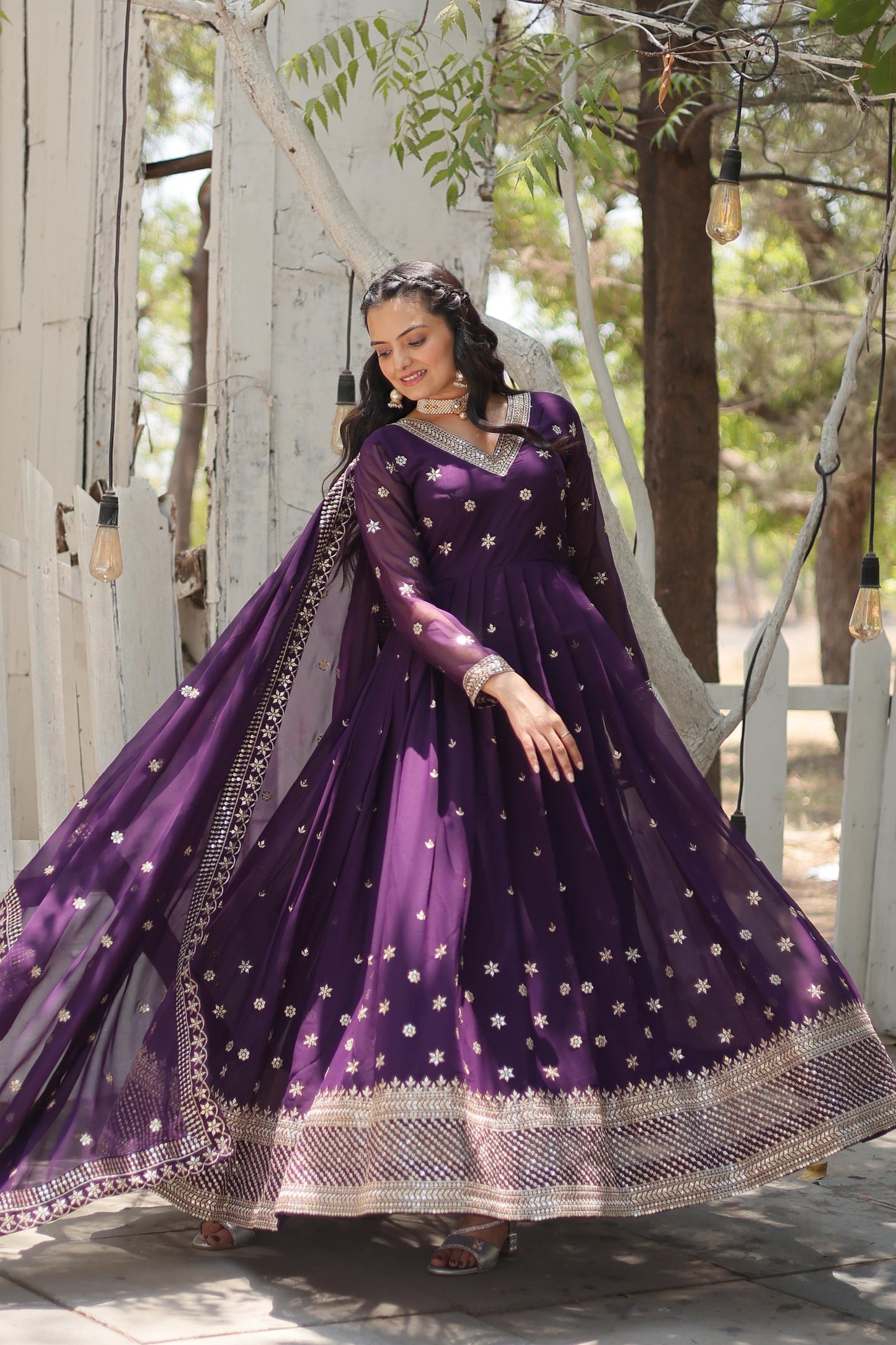 Presenting Faux Blooming Gown With Dupatta Collections