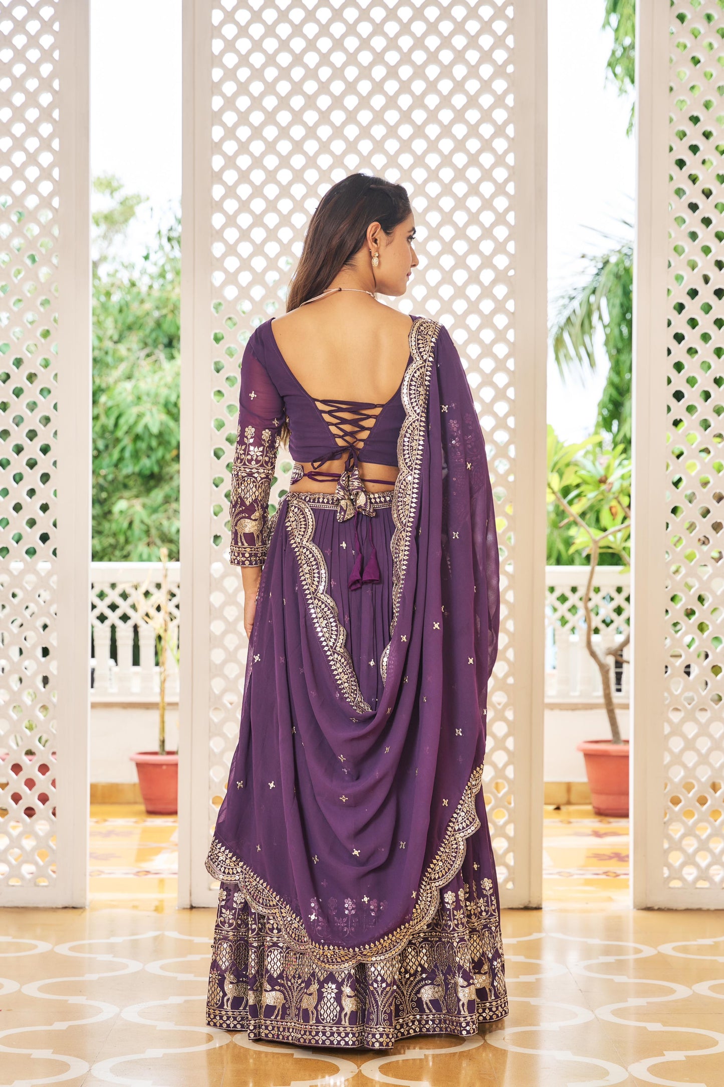 Beautiful Sequence Work Purple And Pink Color Lehenga Choli