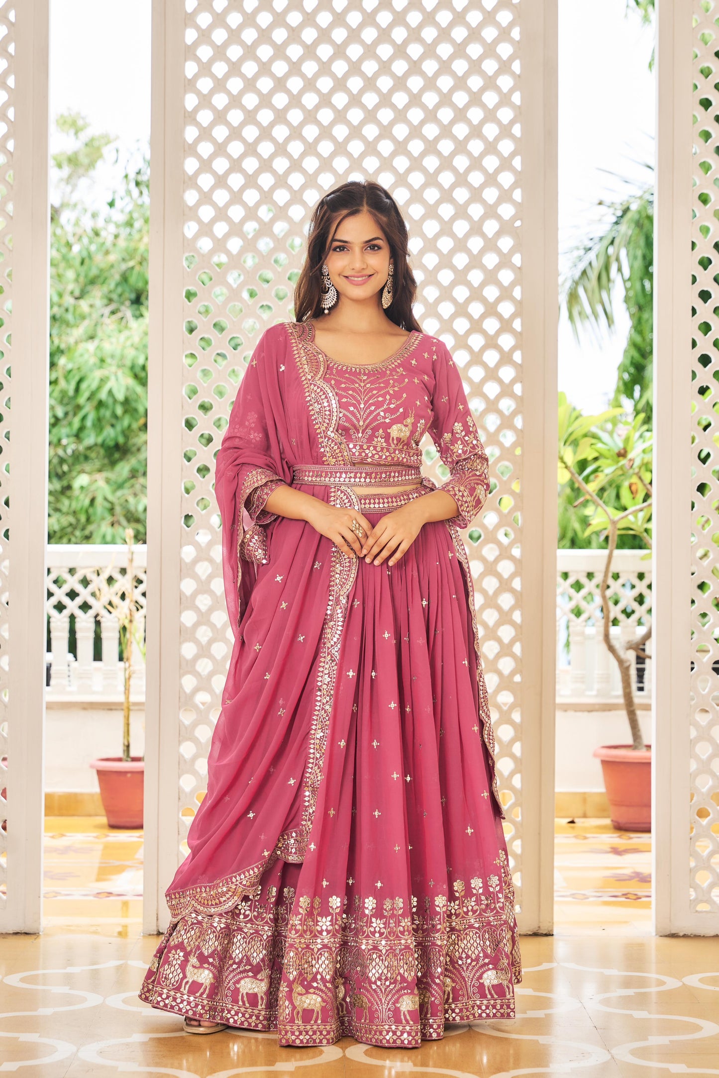 Beautiful Sequence Work Purple And Pink Color Lehenga Choli