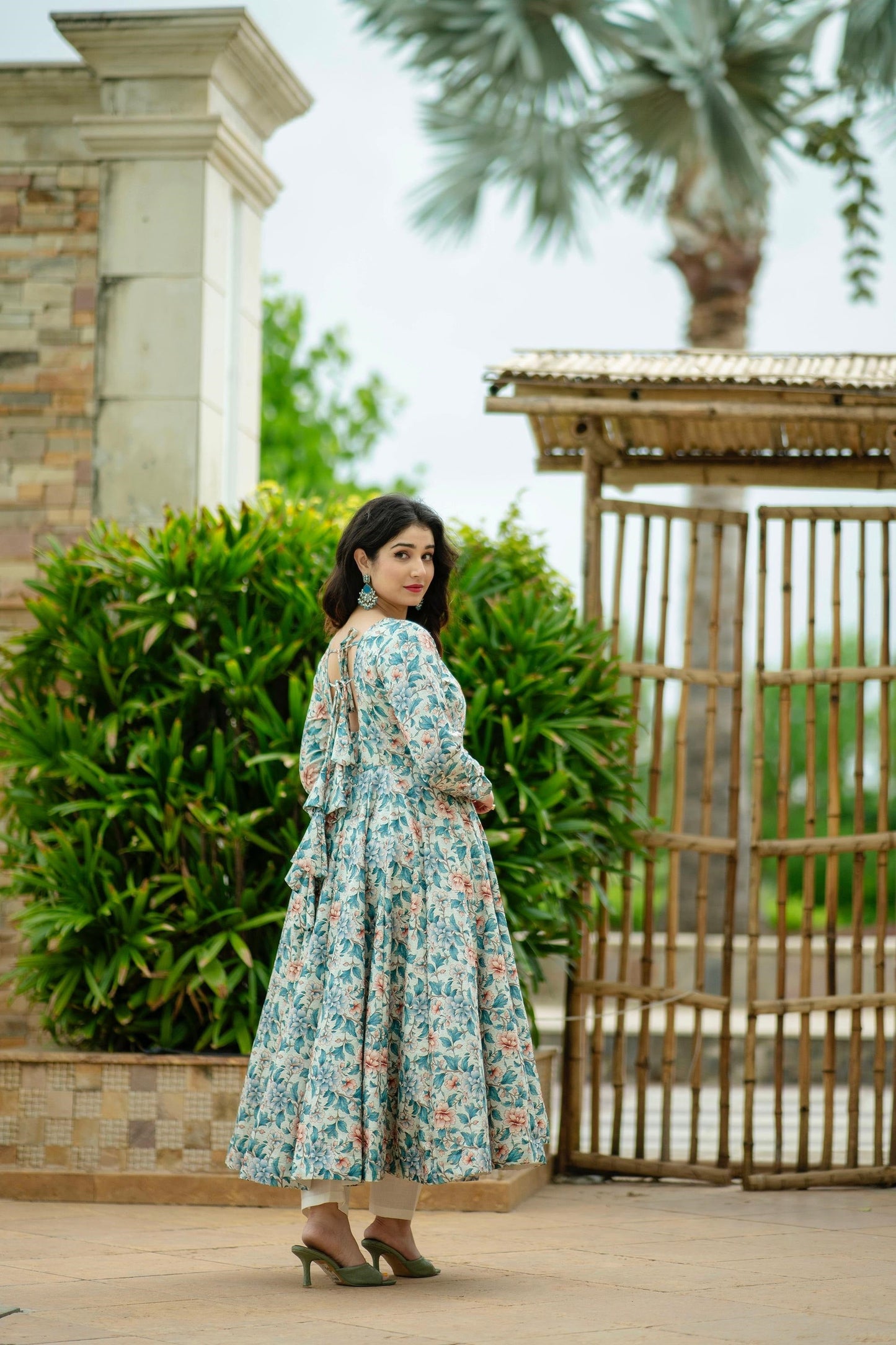 Designer Pure Maslin Fabric Readymade Gown Pant And Dupatta Suit Set