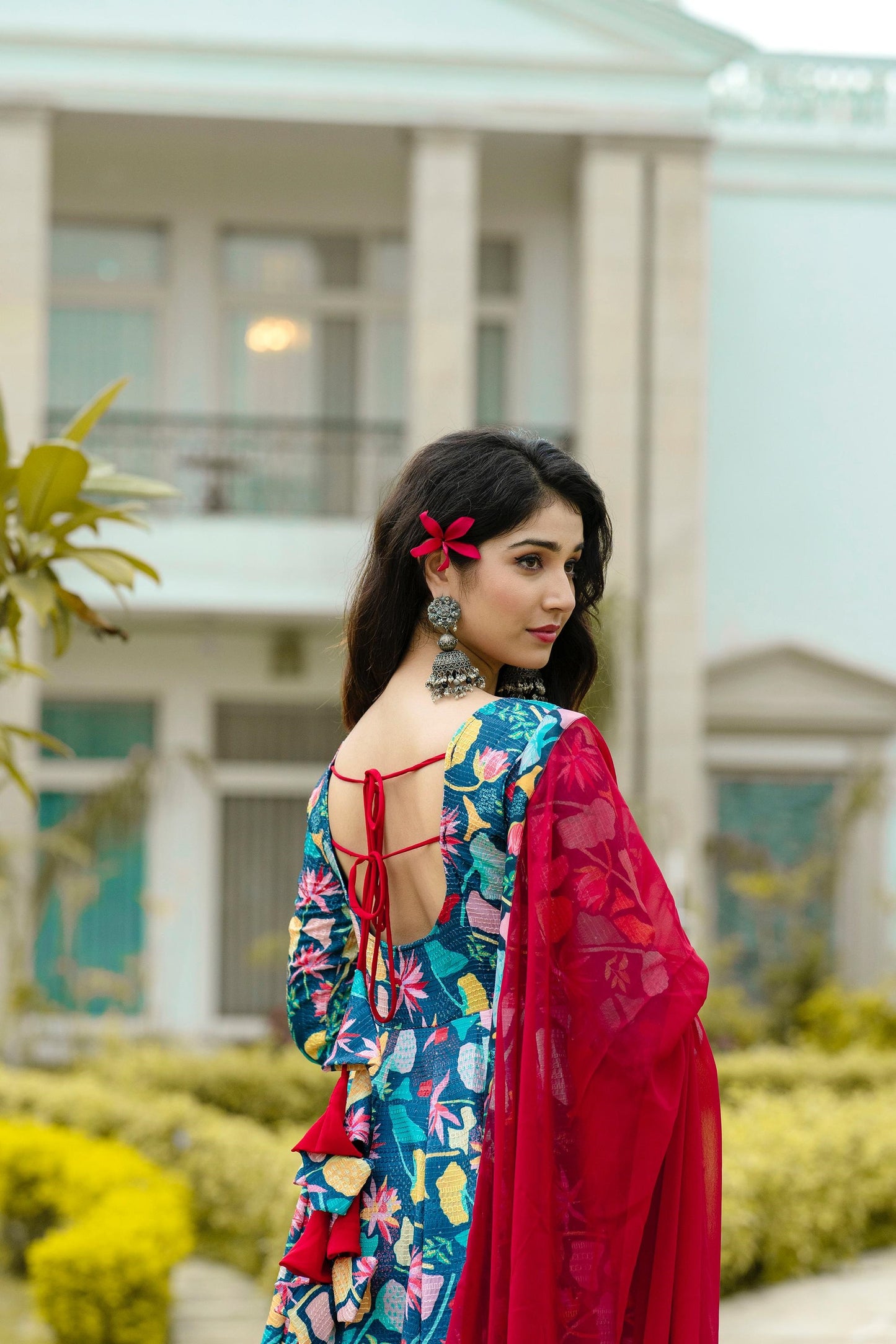 Beautiful Full Sleeves Maslin Fabric Anarkali Suit TD-6017