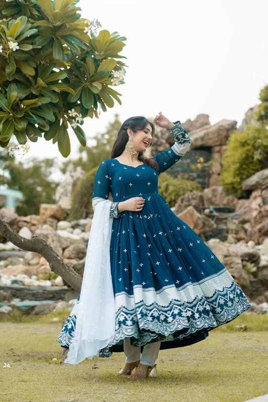 Beautiful  Faux Georgette Premium Quality Anarkali Suit