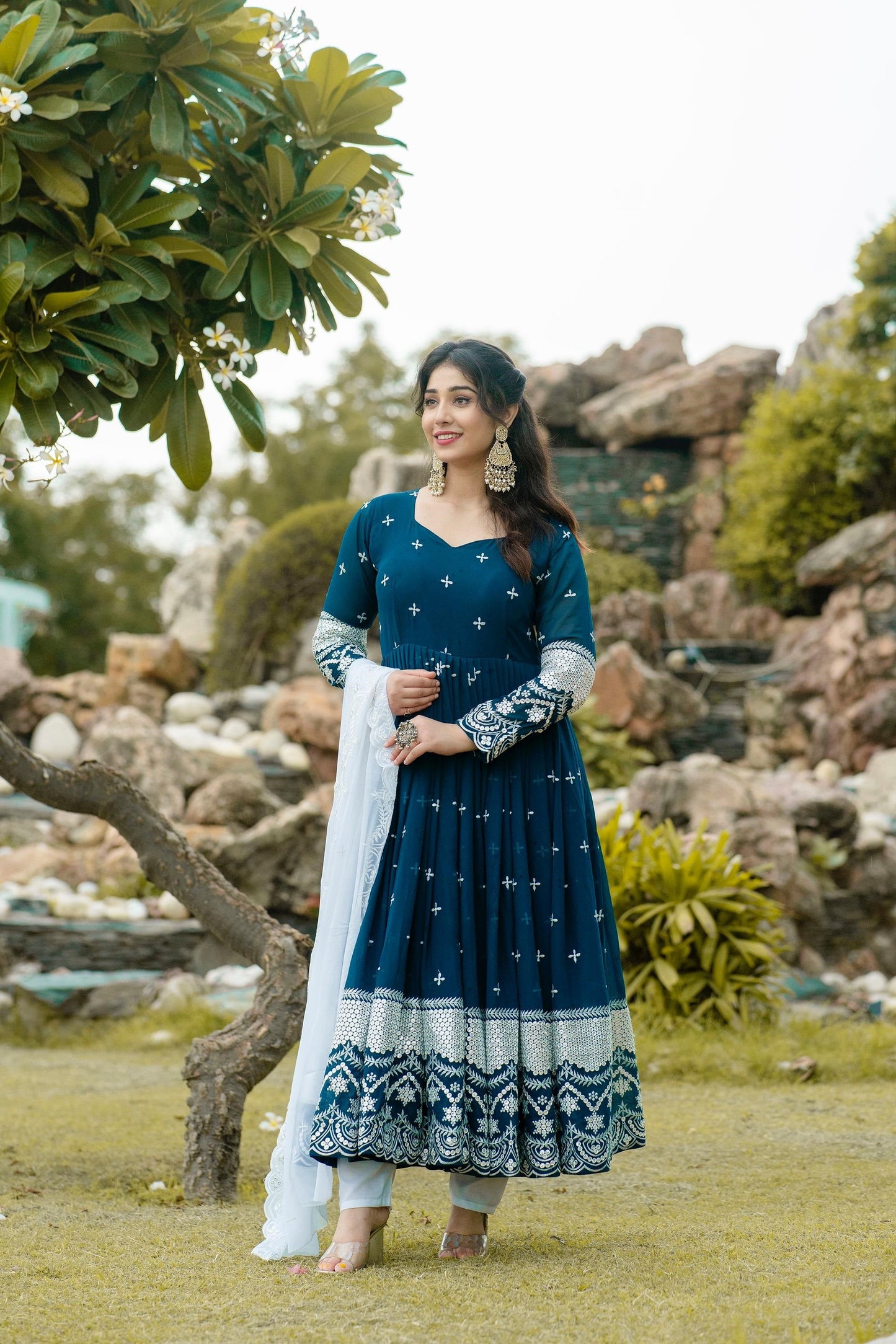 Beautiful  Faux Georgette Premium Quality Anarkali Suit