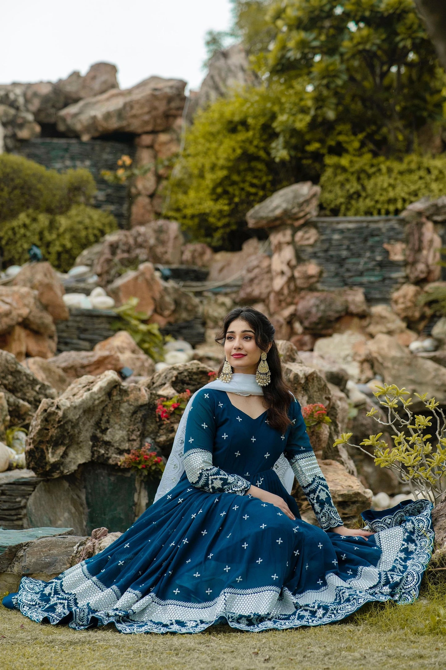 Beautiful  Faux Georgette Premium Quality Anarkali Suit