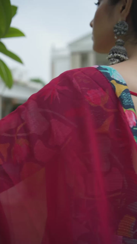Beautiful Full Sleeves Maslin Fabric Anarkali Suit TD-6017